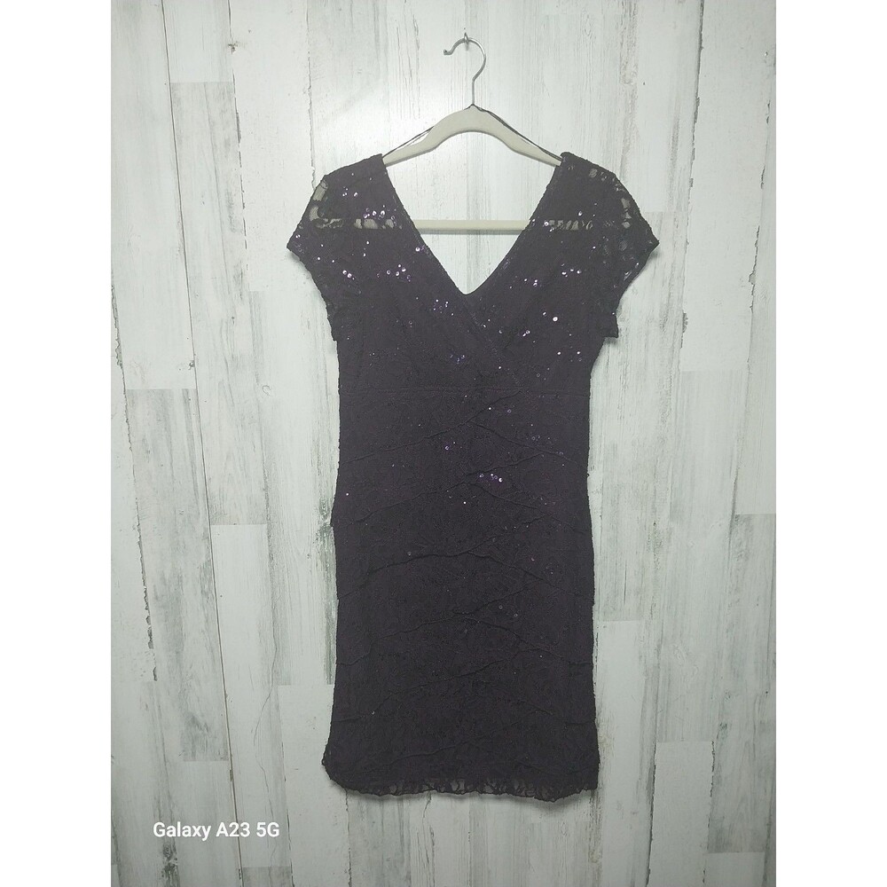 Womens Scarlett Nite Purple Sequin Dress Size 12
